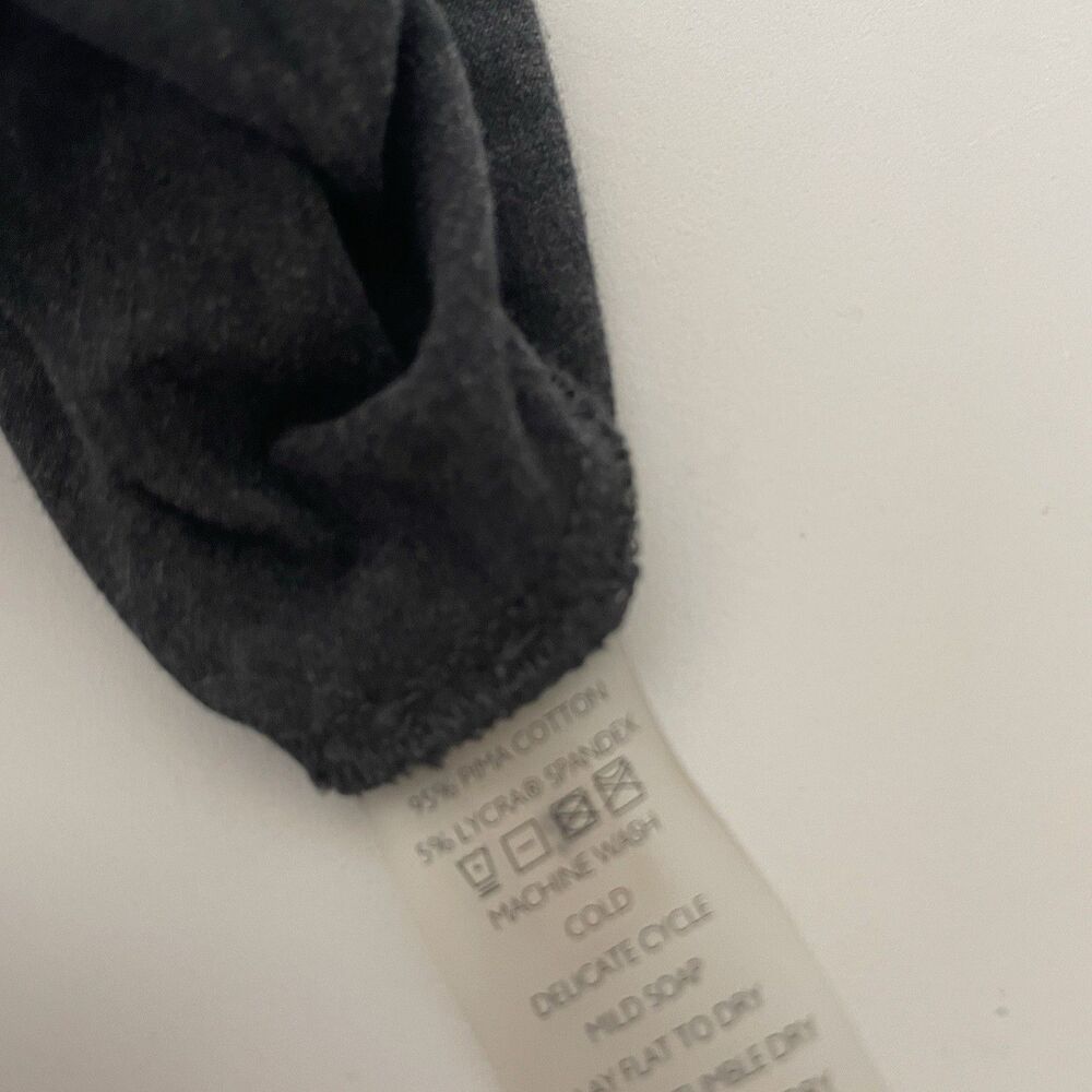 Peruvian Connection Gray Long Sleeve Pima Cotton T-Shirt Size S Basic Capsule - Picture 10 of 11